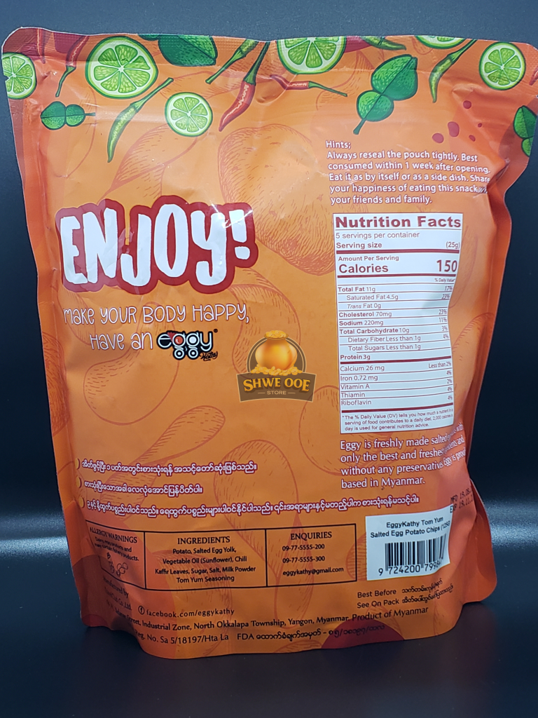 Eggy Kathy Salted Egg Tomyum Potato Chips Snacks